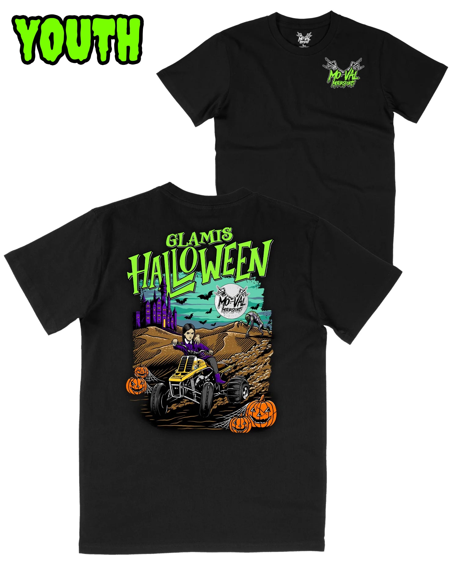 Wednesday Halloween Youth Tee Black
